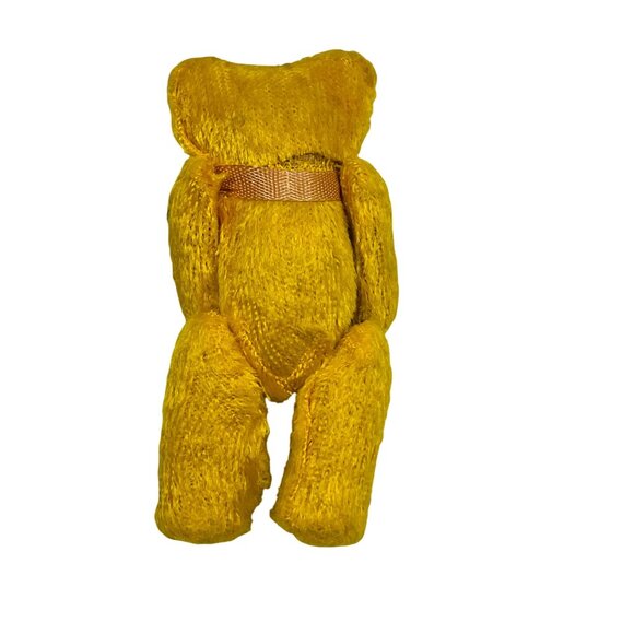 Antique Teddy Bear German Golden Mohair 3" doll size Jointed glass eyes - Picture 3 of 7